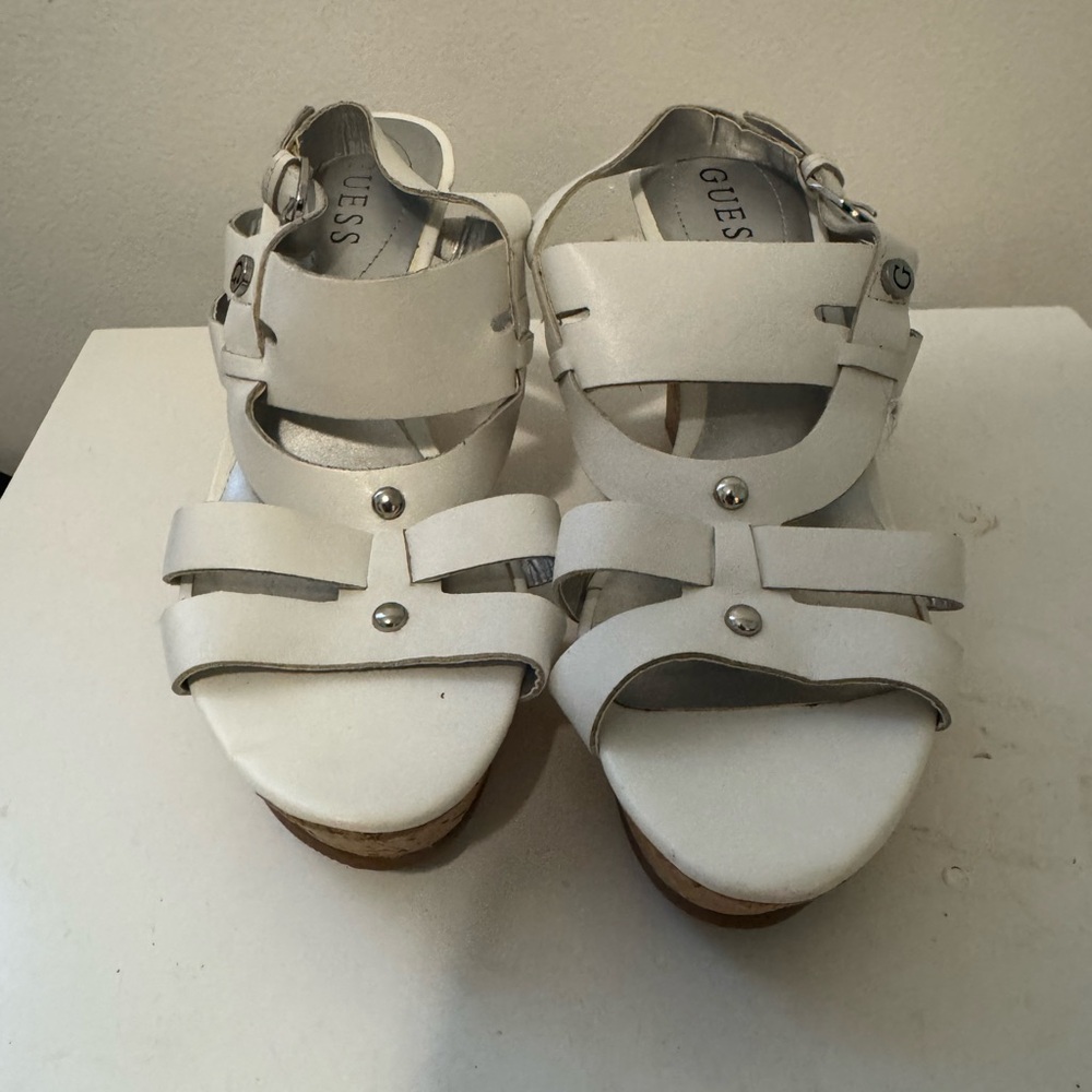 GUESS Women's White Sandals Size 7.5